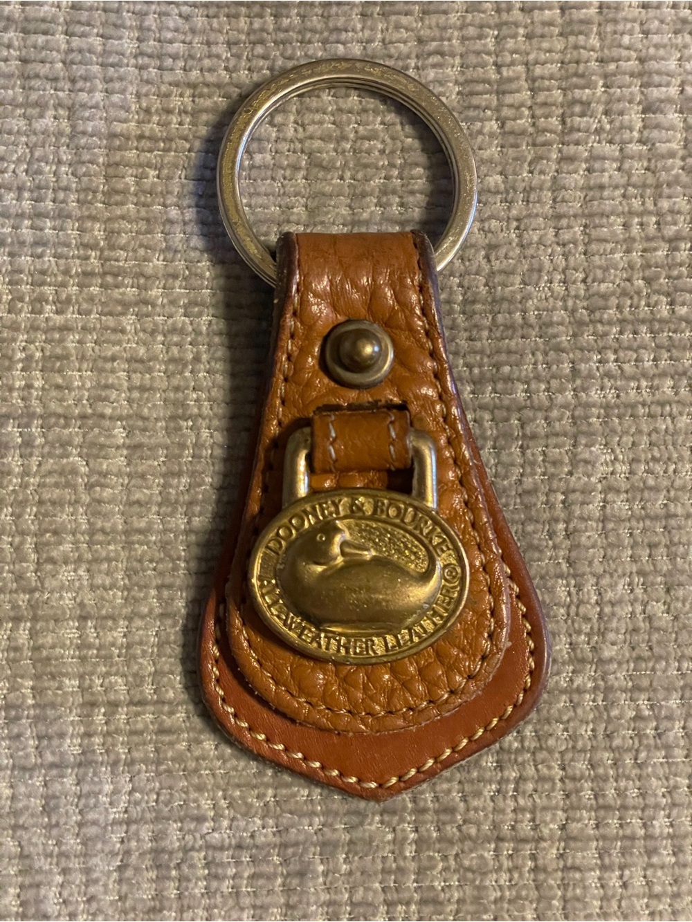 Dooney & Bourke Keychain Leather & Brass Duck Key Chain Key Fob Vintage